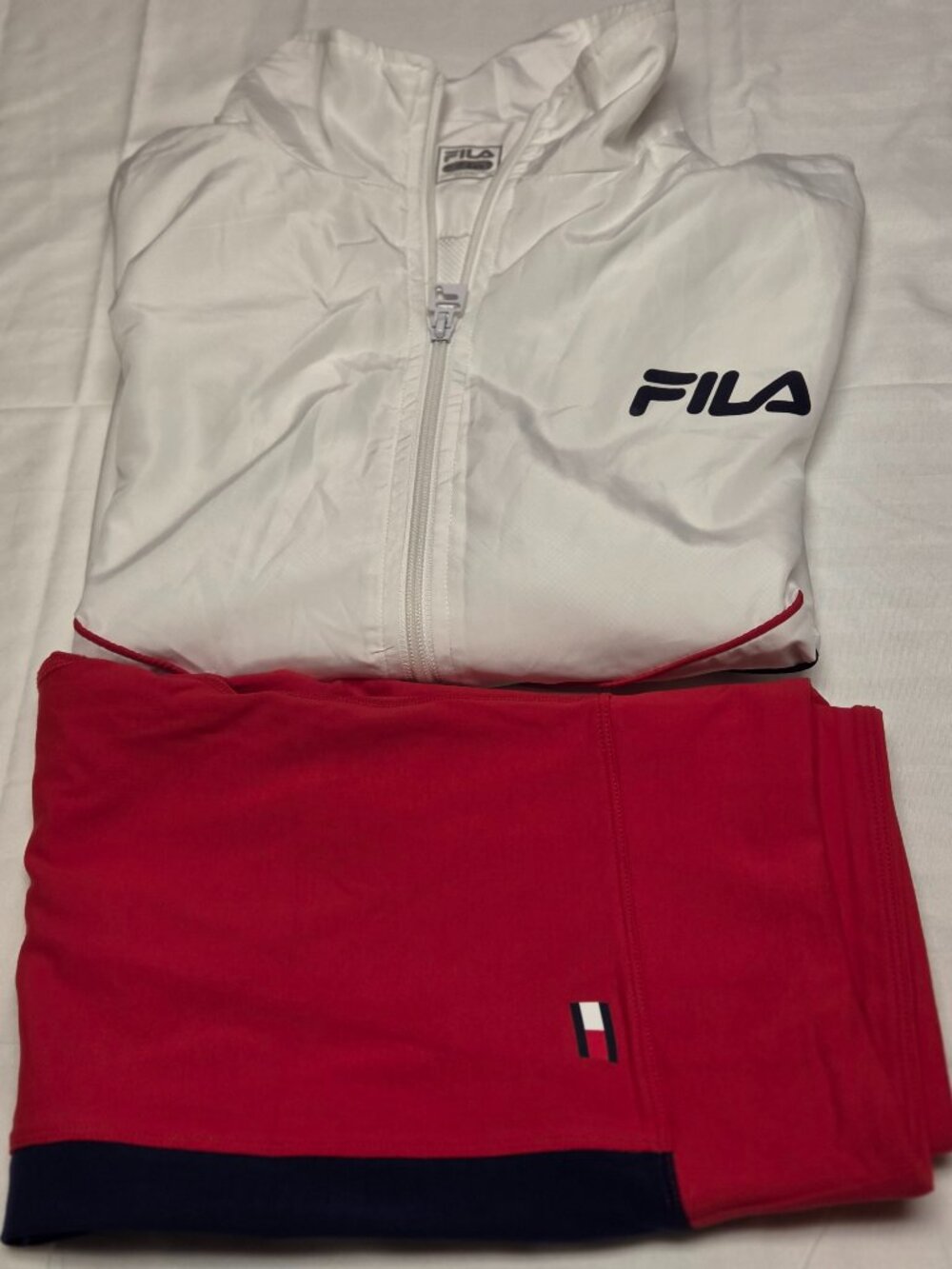 FILA Women's Sport Jacket & Tommy Hilfiger Red Leggings, Size L